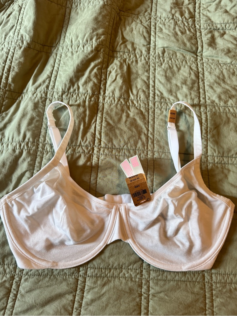 VS PINK White Basic Underwire Bra with Adjustable Straps